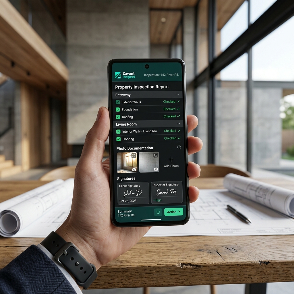 Zavont Inspect App Mockup